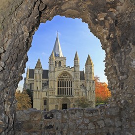 View of Rochester Cathedral from the castle gardens